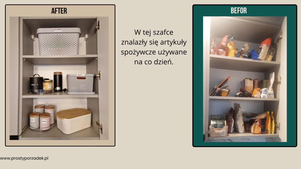 Szafka kuchenna po zoorganizowaniu